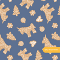 Navy Gingerbread Cookies Seamless Pattern