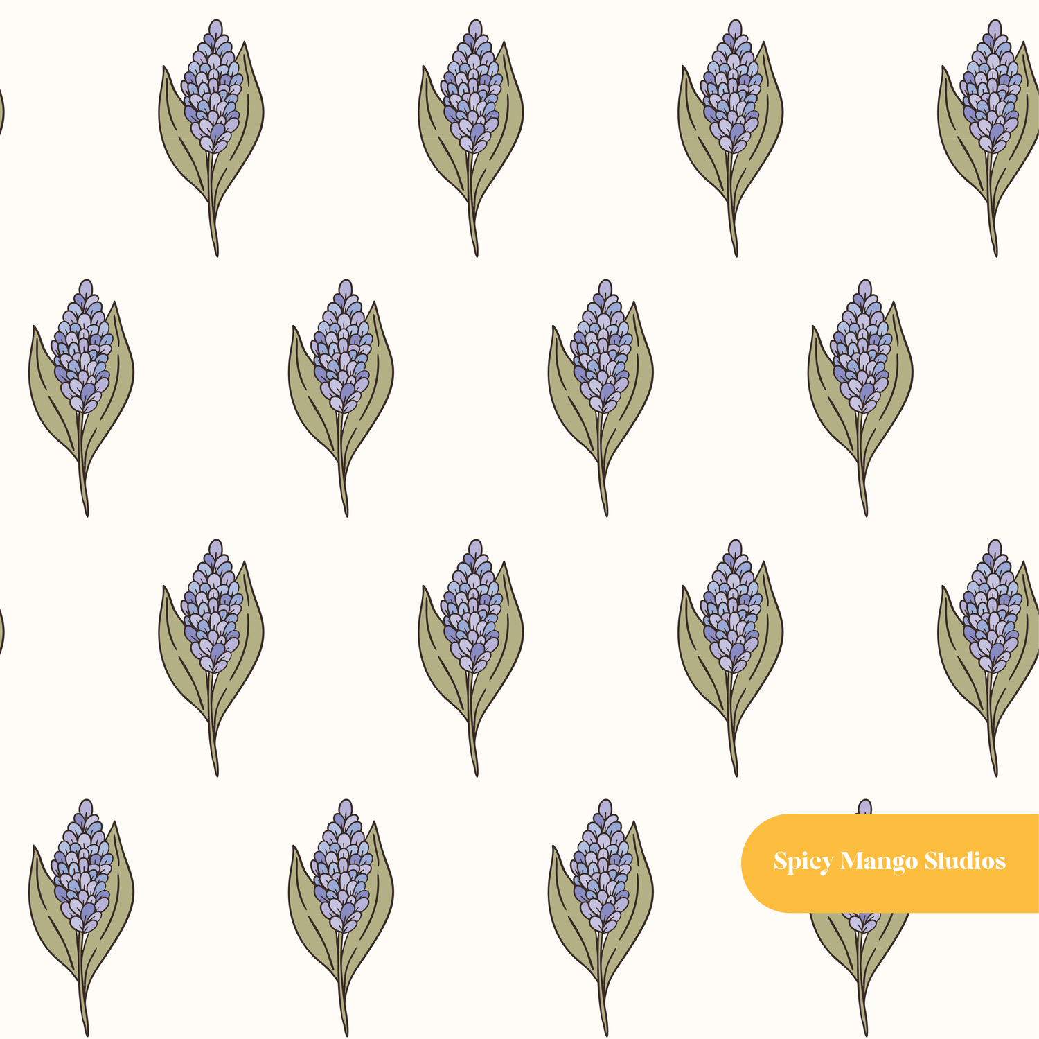 Neutral Garden Floral Seamless Pattern
