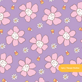 Purple Ghosty Floral Seamless Pattern