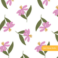 White Gardena Floral Seamless Pattern
