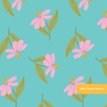 Aqua Gardena Floral Seamless Pattern