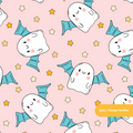 Pink Ghost Bats Seamless Pattern