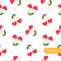 Red Groovy Cherry Seamless Pattern
