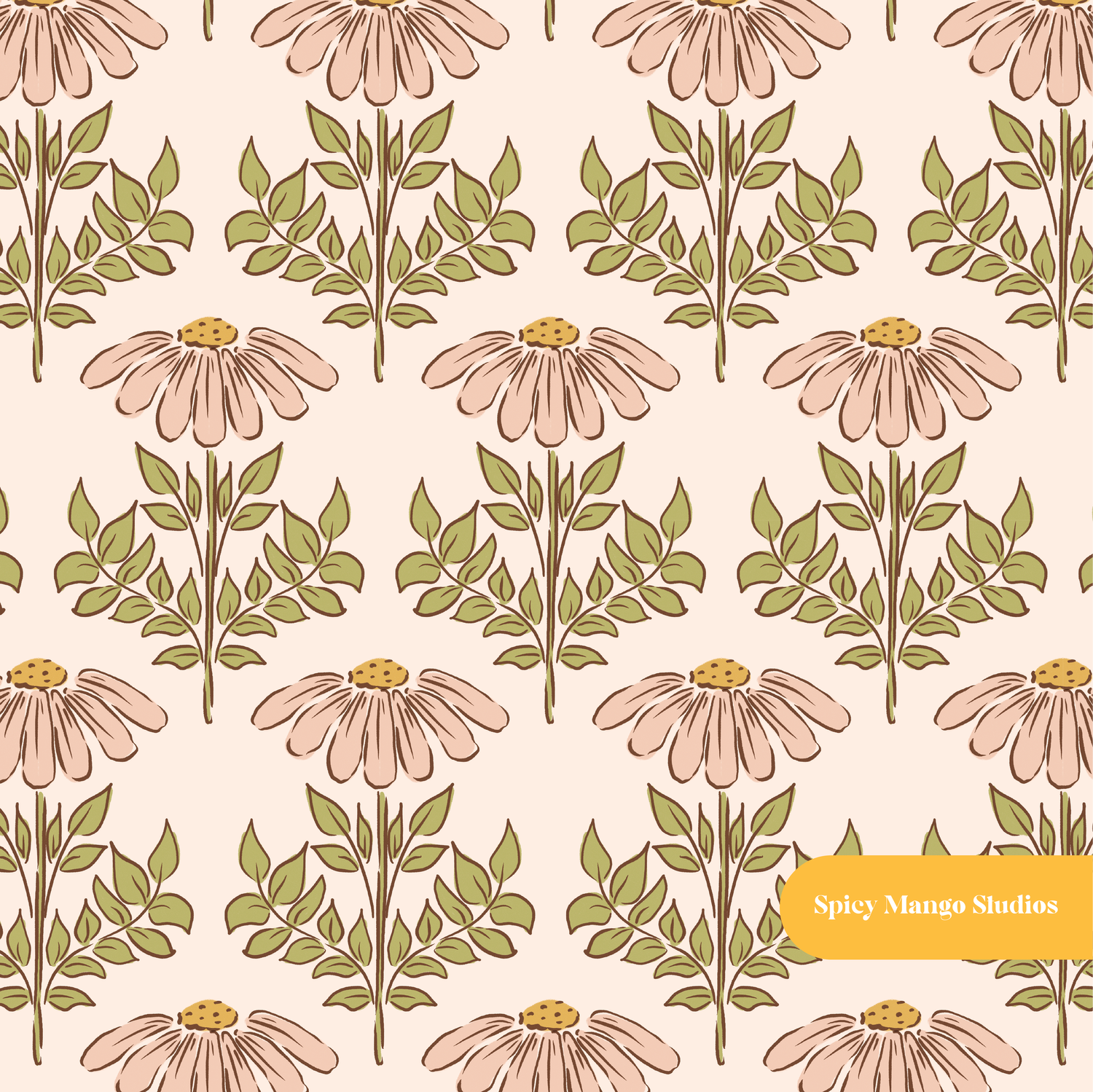 Dusty Pink Grace Floral Seamless Pattern