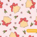 Pink and Red Holiday Bells Seamless Pattern – Digital Download