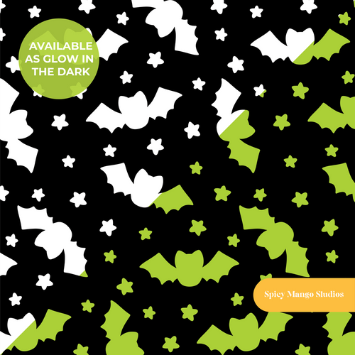 Black Halloween Bats Seamless Pattern