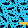 Blue Halloween Bats Seamless Pattern