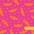 Pink and Orange Halloween Bats Seamless Pattern