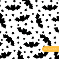 White Halloween Bats Seamless Pattern