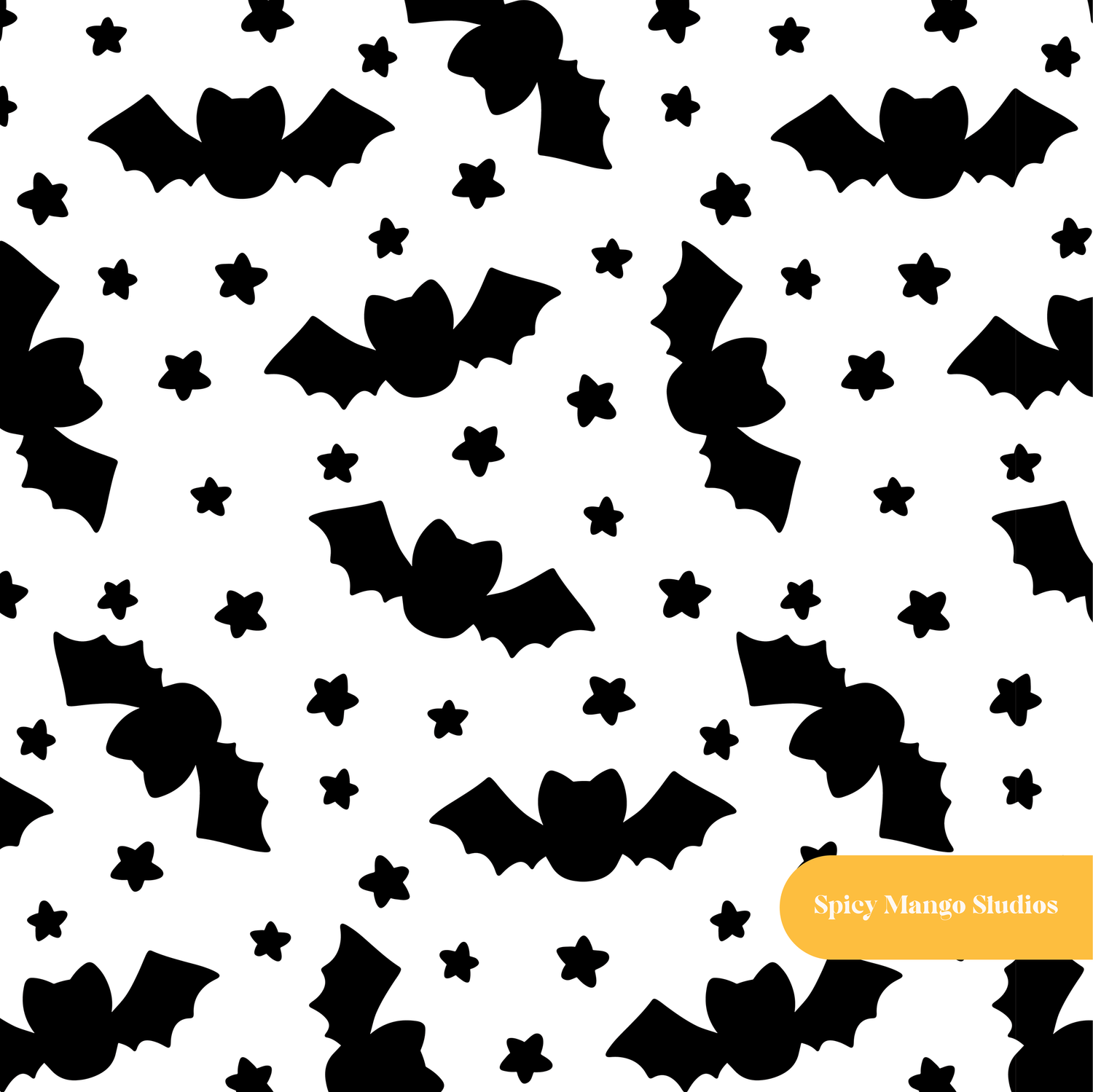 White Halloween Bats Seamless Pattern