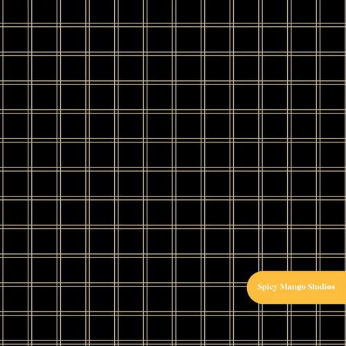 Black Happy Plaid Seamless Pattern