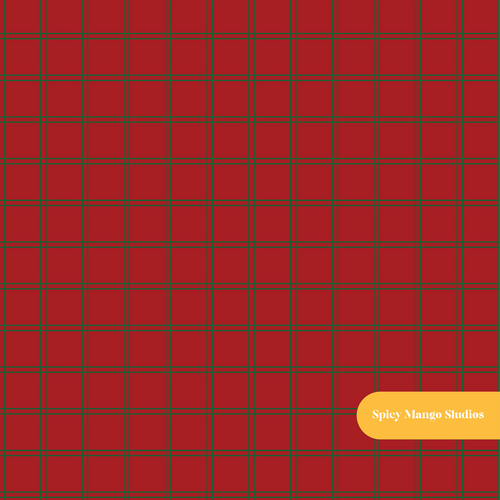 Classic Red Happy Christmas Plaid Seamless Pattern
