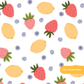 White Happy Fruit Seamless Pattern