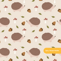 Neutral Happy Hedgehog Seamless Pattern