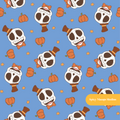 Blue Happy Jack Seamless Pattern – Halloween Party & Autumn Digital Download