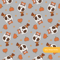 Gray Happy Jack Seamless Pattern – Halloween Party & Autumn Digital Download