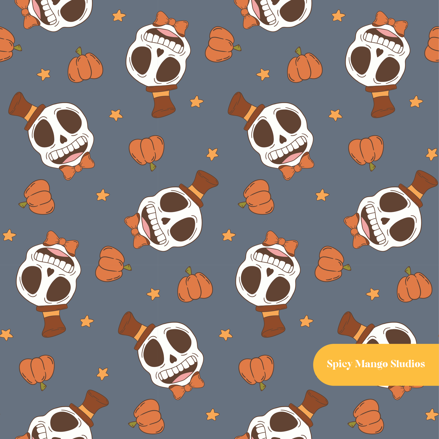 Stone Blue Happy Jack Seamless Pattern – Digital Download