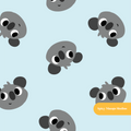 Light Blue Happy Koala Seamless Pattern