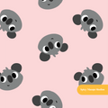 Pink Happy Koala Seamless Pattern