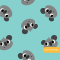 Teal Happy Koala Seamless Pattern