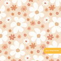 Neutral Halloween Floral Seamless Pattern