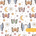 White Halloween Magic Seamless Pattern