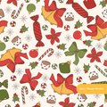 Neutral and Red Holiday Medley Seamless Pattern – Digital Download