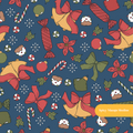 Vintage Navy Holiday Medley Seamless Pattern – Digital Download