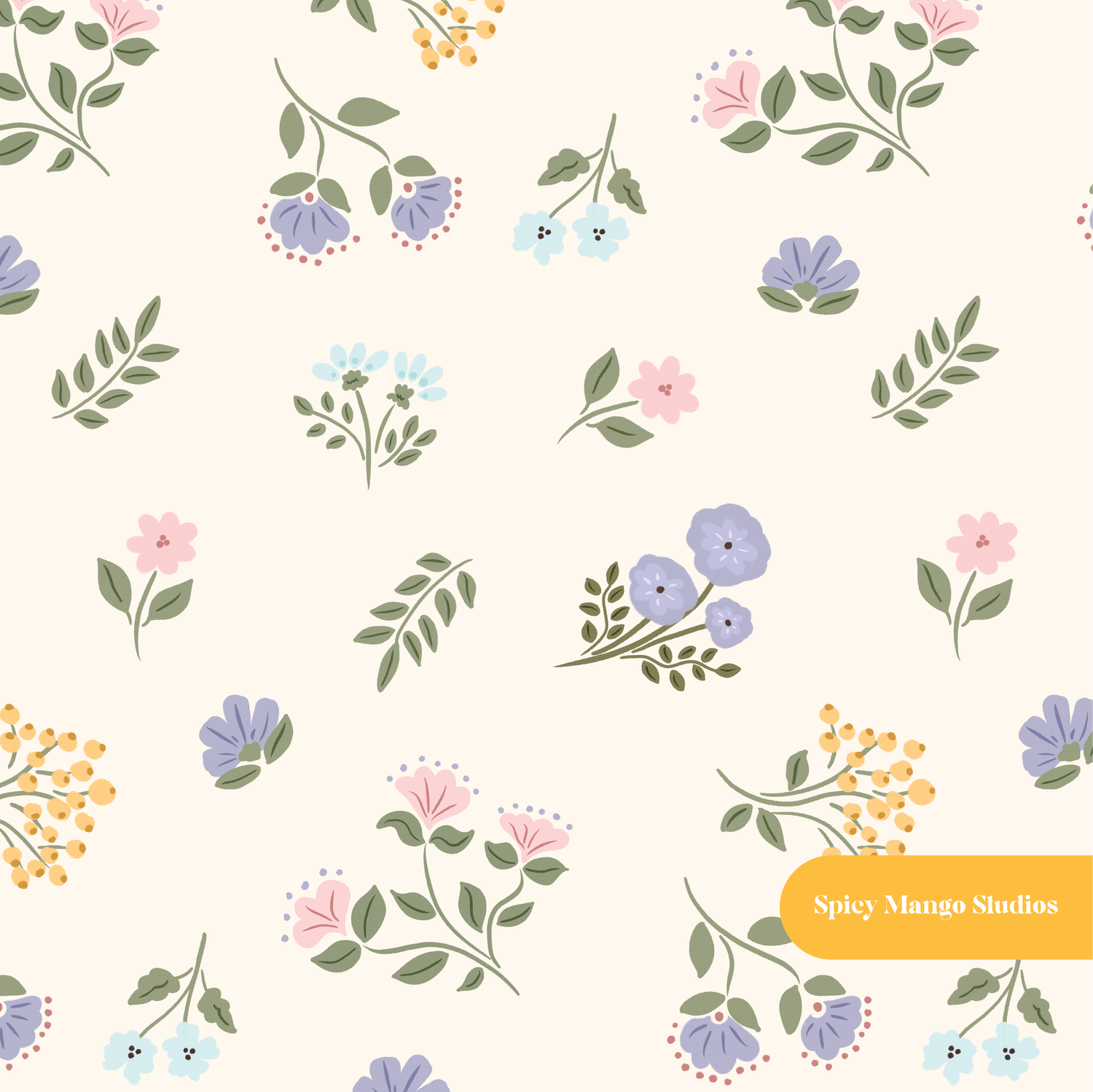 Neutral Hannah Floral Seamless Pattern