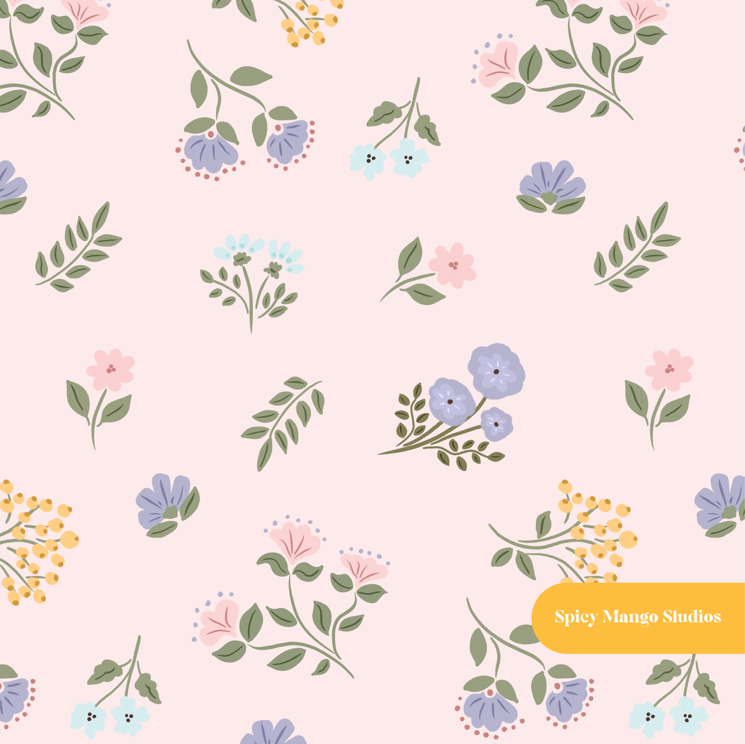 Pink Hannah Floral Seamless Pattern