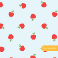 Light Blue Happy Apples Seamless Pattern – Digital Download
