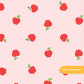 Pink Happy Apples Seamless Pattern – Back to School & Kitchen Digital Download
