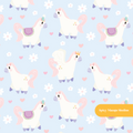Blue Happy Ponies Seamless Pattern