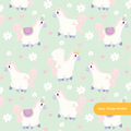 Mint Happy Ponies Seamless Pattern