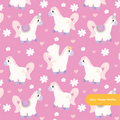 Pink Happy Ponies Seamless Pattern