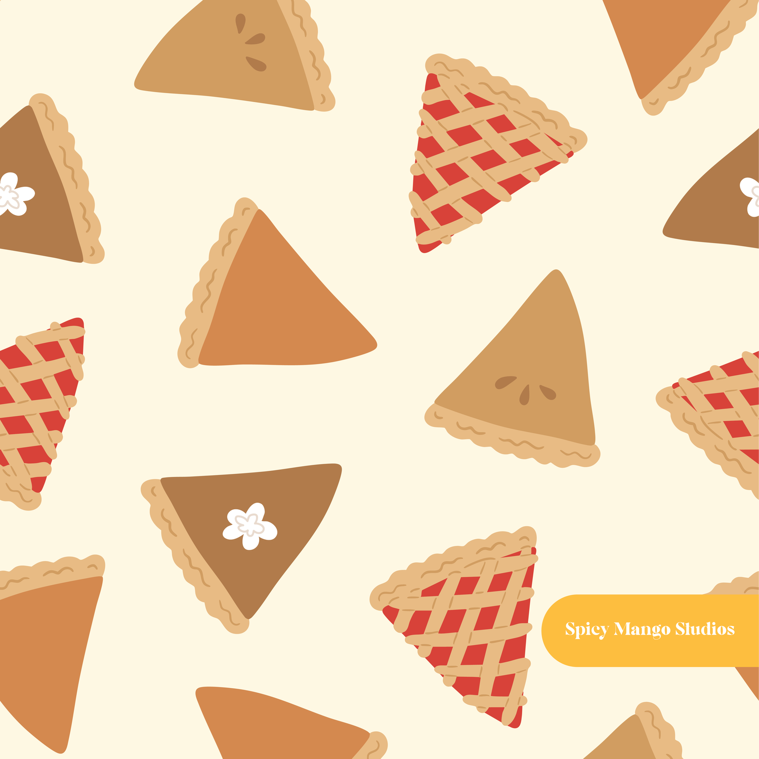 Neutral Happy Pie Medley Seamless Pattern – Digital Download