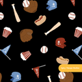 Black Home Run Seamless Pattern – Baseball Season & Game Day Digital Download