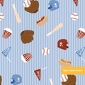 Blue Pinstripe Home Run Seamless Pattern – Digital Download