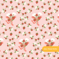 Pink Harmony Strawberry Floral Seamless Pattern