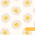 Neutral Happy Sun Seamless Pattern