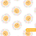 White Happy Sun Seamless Pattern