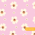 Pink Halloween Daisies Seamless Pattern