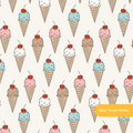 Off White Ice Cream Cone Medley Seamless Pattern – Digital Download