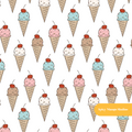 White Ice Cream Cone Medley Seamless Pattern – Digital Download