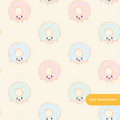 Neutral Kawaii Donuts Seamless Pattern