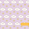 Lavender Kawaii Clouds Seamless Pattern