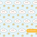 Light Blue Kawaii Clouds Seamless Pattern