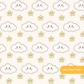 Neutral Kawaii Clouds Seamless Pattern