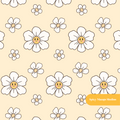 Pastel Yellow Kawaii Daisy Seamless Pattern