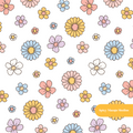 White Spring Floral Seamless Pattern